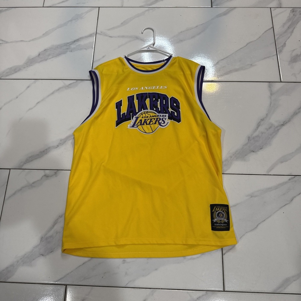 Mens NBA Los Angeles Lakers Basketball Yellow Purple Jersey Size Large